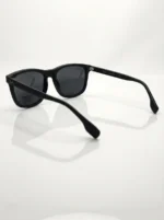 Ray Ban matte black polarized square sunglasses for men with brown leather case (6)
