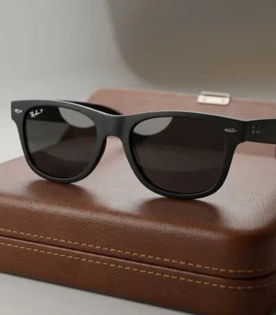 Ray Ban matte black square Wayfarer sunglasses for men with polarized lenses (1)