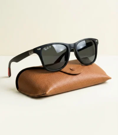 Ray Ban matte black square sunglasses for men with polarized lenses (1)