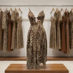 Women's Leopard Print Sleeveless Maxi Dress with Front Cut Out and Tie Back Detail (1)