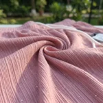 Women's pink pleated full length wide leg pants with scattered sparkles (2)