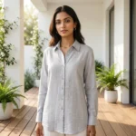 a light grey textured button down long sleeve shirt (2)