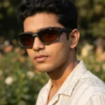 akley matte black wraparound sports sunglasses for men with amber tinted lenses (1)