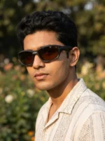 akley matte black wraparound sports sunglasses for men with amber tinted lenses (1)