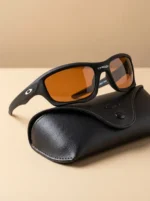 akley matte black wraparound sports sunglasses for men with amber tinted lenses (7)