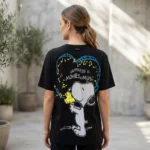 black oversized Snoopy graphic t shirt back (1)