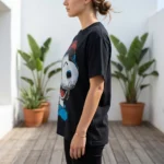 black oversized Snoopy graphic t shirt back (2)