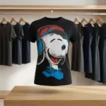 black oversized Snoopy graphic t shirt back (6)