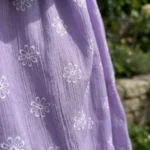 lavender tiered midi dress with white floral embroidery and ruffled straps (5)