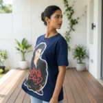 navy blue oversized Michael Jackson Bad Tour 88 graphic t shirt (2)