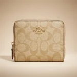 oach Monogram Beige Compact Zip Around Wallet for Women (5)