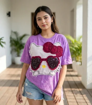 purple oversized Hello Kitty t shirt (5)