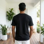 Black unisex round neck t shirt with You and Me print for couples (2)