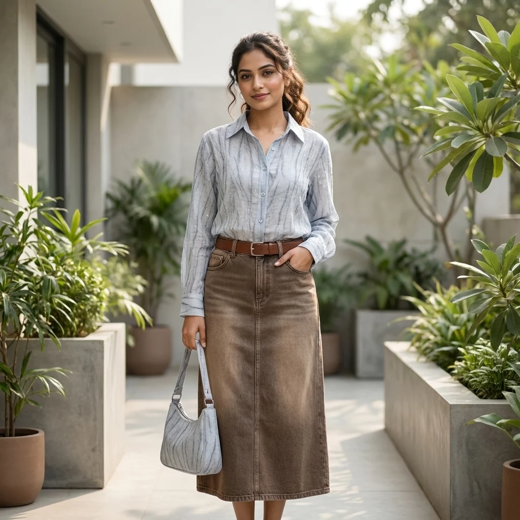 Light blue textured women's full sleeve formal shirt (3) Light blue textured women's full sleeve formal shirt (3)