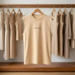 Men's beige sleeveless t shirt with coffee graphic print (2)