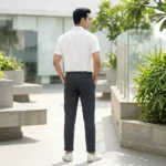 Men's charcoal grey tailored trousers smart casual (2)