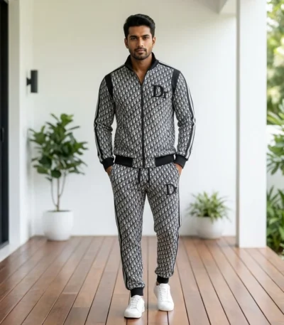 Men's premium monogram print tracksuit co ord set (1)