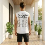 Men's white sleeveless graphic t shirt with dog breed back print (2)