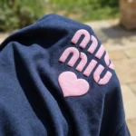 Navy blue men's t shirt with pink typography back print and chest heart (1)