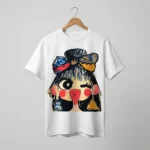 Off white women's oversized t shirt with colorful girl graphic print (3)