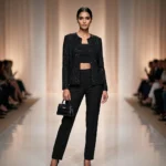 Premium black evening jacket for women with intricate all over sequin and bugle bead embroidery (1)