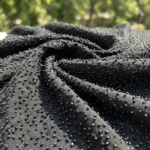 Premium black short sleeve top with all over handbeaded texture (2)