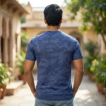 Unisex blue camouflage round neck t shirt for daily wear (2)