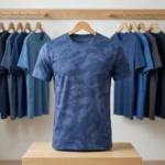 Unisex blue camouflage round neck t shirt for daily wear (5)