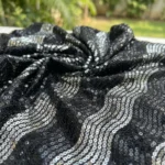 Women's black and silver wavy sequin bodycon mini dress for party wear (1)