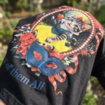 Women's black oversized graphic t shirt with Snow White cat print (3)