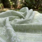 Women's pastel green long sleeve formal shirt with white thread embroidery (2)