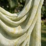 Women's sage green marbled print long sleeve cotton linen button up shirt (1)