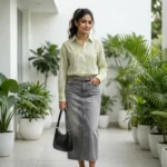Women's sage green marbled print long sleeve cotton linen button up shirt (4)