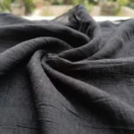 Women's semi sheer black textured button down formal shirt (2)