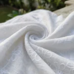 Women's white short puff sleeve shirt with floral embroidery (4)
