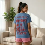 a blue oversized Guns N' Roses graphic t shirt (2)