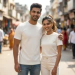 a white textured luxury unisex t shirt (2)