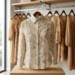 beige marble print long sleeve shirt (4)