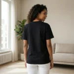 black oversized graphic t shirt featuring a cartoon character print with pink flowers (2)