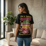 black oversized t shirt with a pink textured graphic print (4)