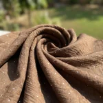 brown textured crinkle fabric with tiny silver shimmer specks shirt (3)