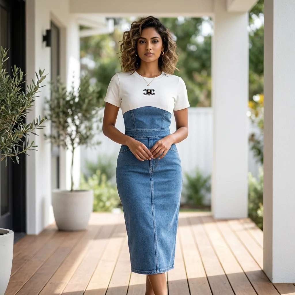 colorblock midi dress with a white short sleeve (4) colorblock midi dress with a white short sleeve (4)
