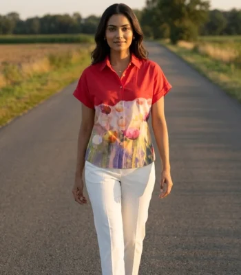 ed half sleeve shirt with watercolor floral print (3)