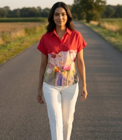 ed half sleeve shirt with watercolor floral print (3)