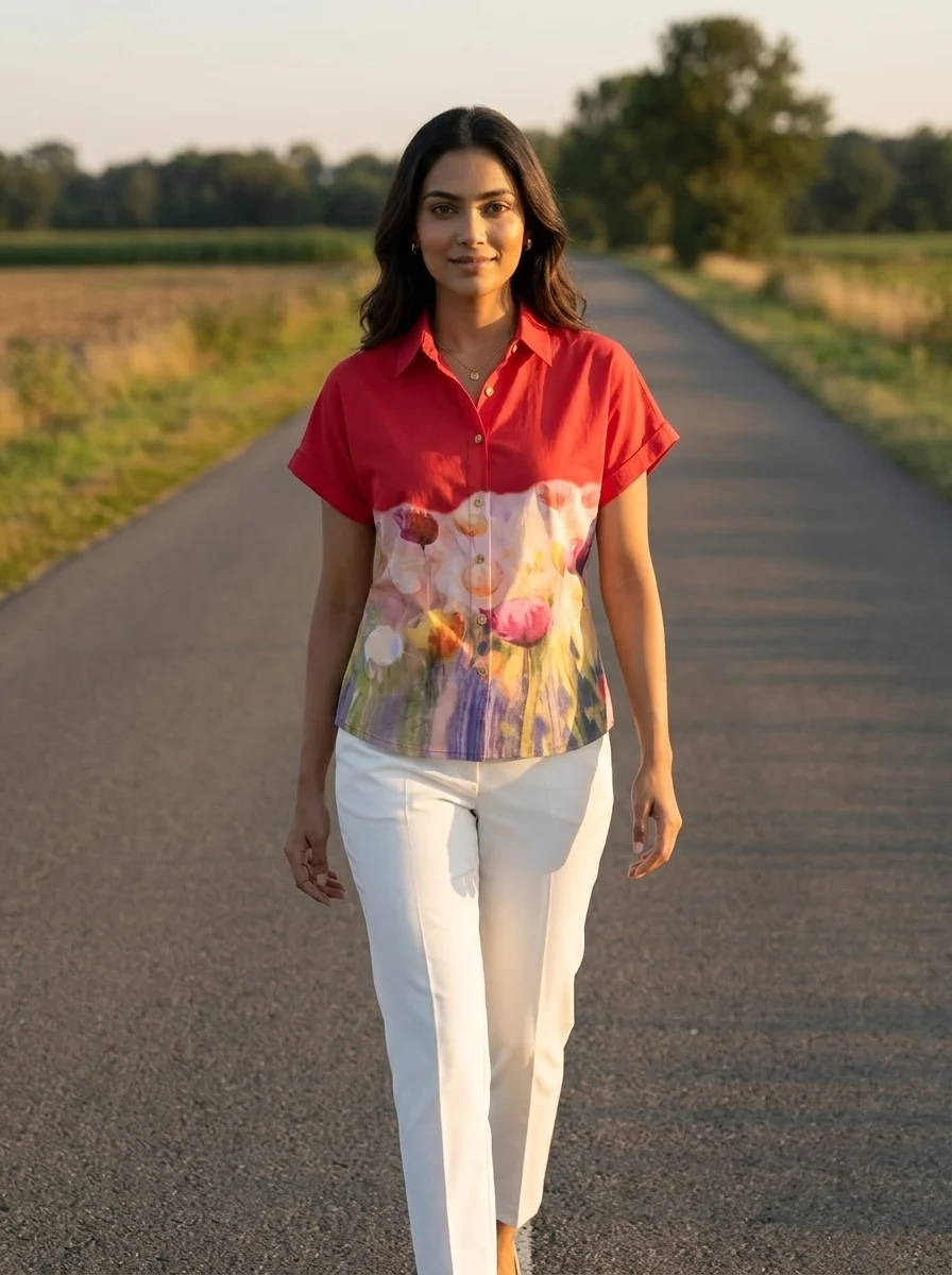 ed half sleeve shirt with watercolor floral print (3) ed half sleeve shirt with watercolor floral print (3)