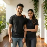 remium black geometric monogram unisex t shirts (1)