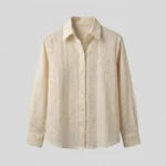 women's off white floral embroidered button down shirt (1)