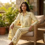 women's yellow printed co ord set (5)