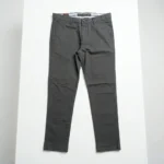 Charcoal grey tailored slim fit men's trousers in textured fabric (2)