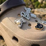DD beige platform women bclogs with Barbie crystal charms (1)